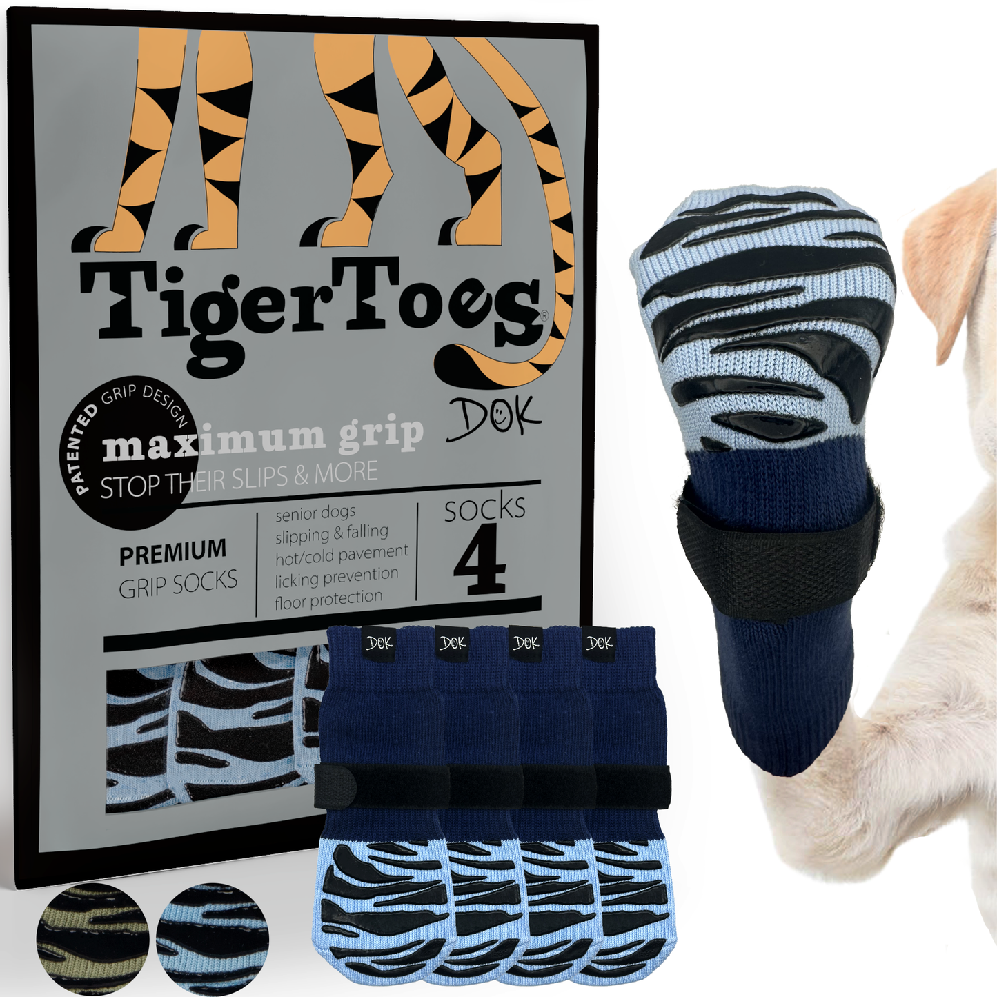 Tigertoes Premium Non-Slip Dog Socks