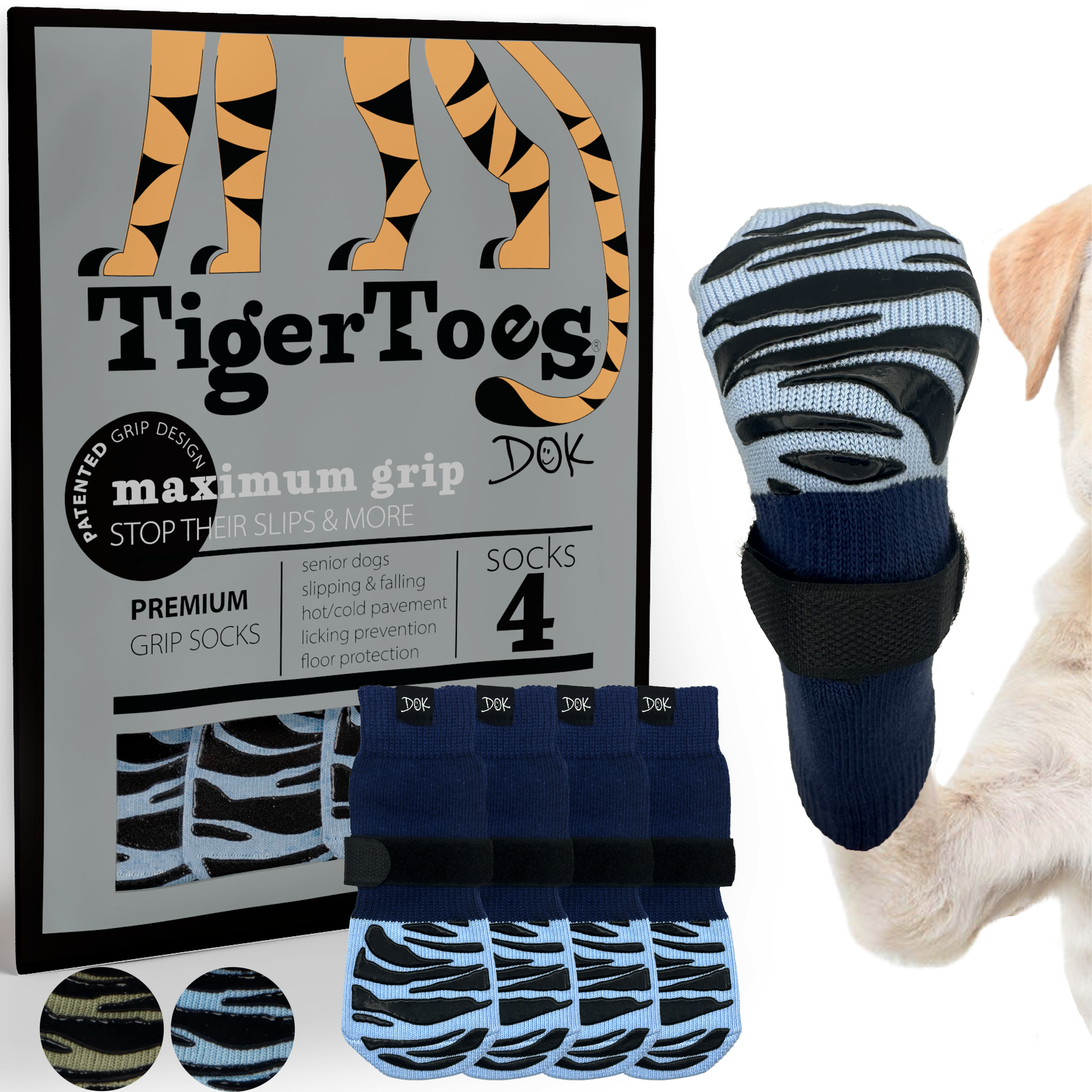 Tigertoes Premium Non-Slip Dog Socks