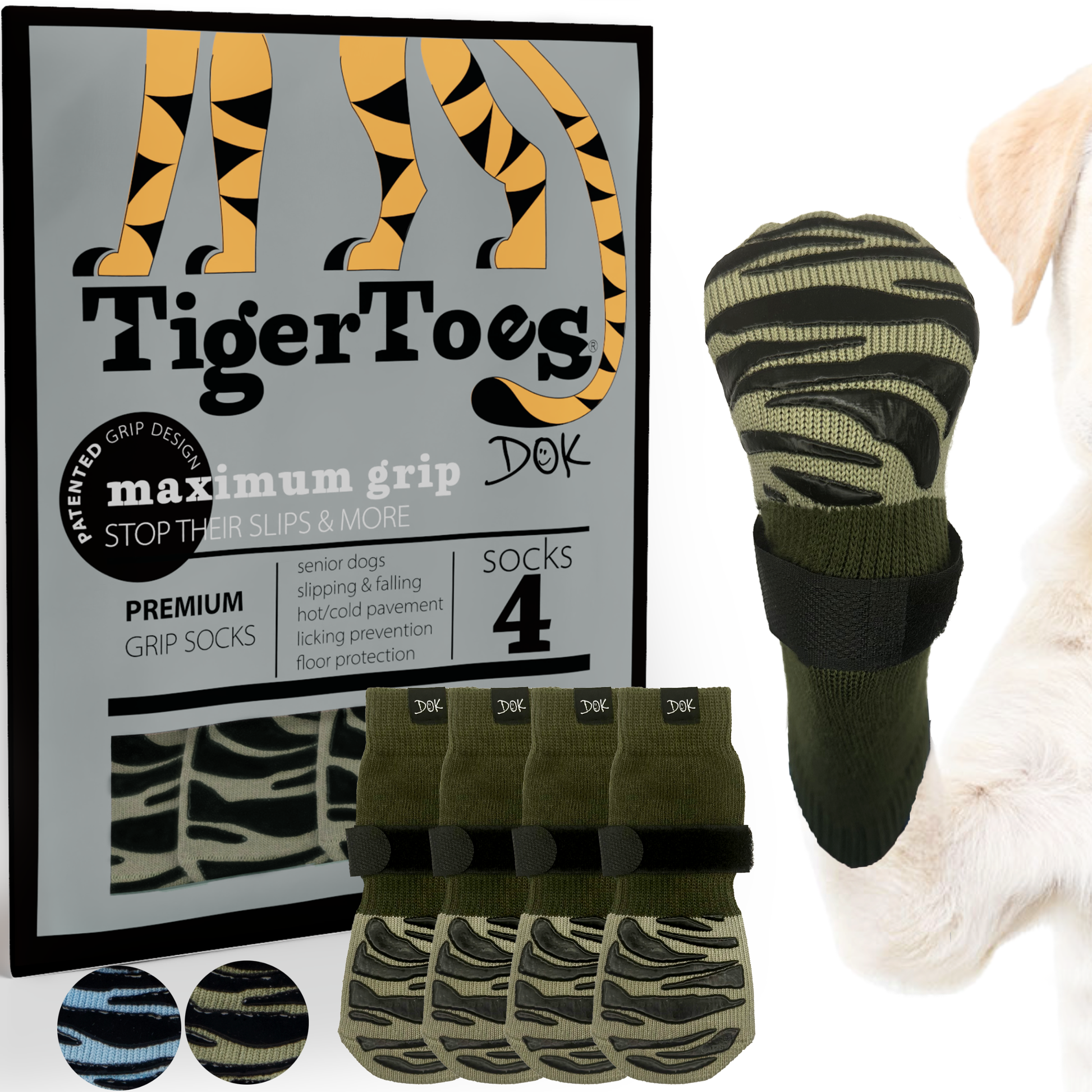 Tigertoes Premium Non-Slip Dog Socks